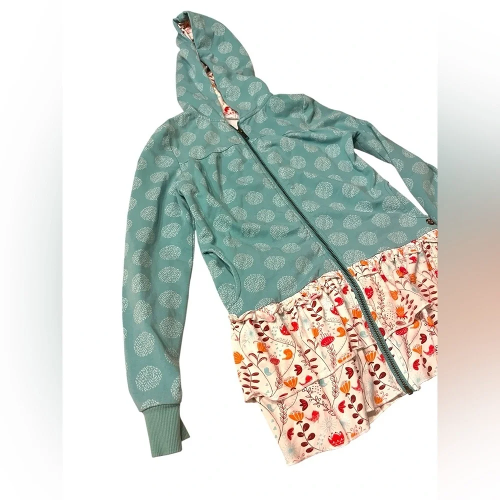 Matilda Jane Polka Dot Ruffle Hansel Hoodie Sz 10 Hooded Jacket